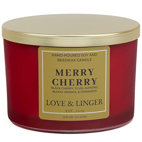 Black Cherry Candle | Holiday Scented Candles | Luxury Soy & Beeswax Candles For Home | 16 Oz. Large Jar Candle | Christmas Candles #TOP30