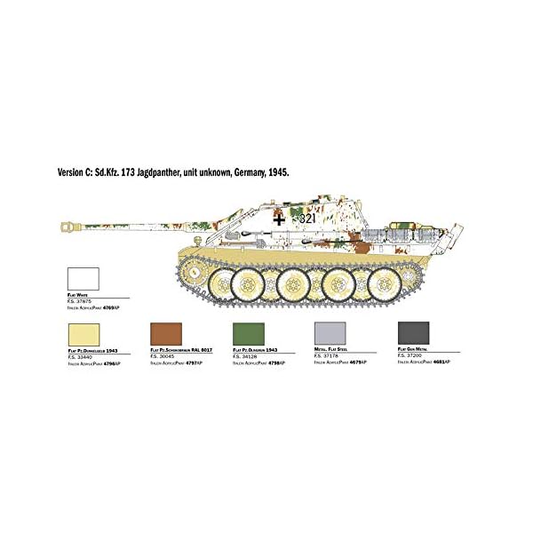 Italeri 6564 510006564-1:35 Sd.Kfz.173 Jagdpanther+Winter Crew, Modellbau, Bausatz, Standmodellbau, Basteln, Hobby… – Bild 6