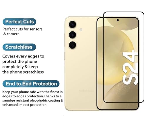 Image of 100FIT Tempered Glass For Samsung Galaxy S24 5G With Full Glue Edge To Edge Coverage And Easy Installation Kit