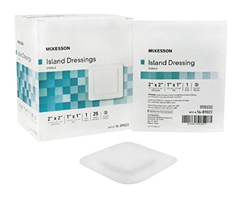 McKesson - Adhesive Dressing McKesson 6 X 6 Inch Polypropylene / Rayon Square White Sterile - 25/Box - McK