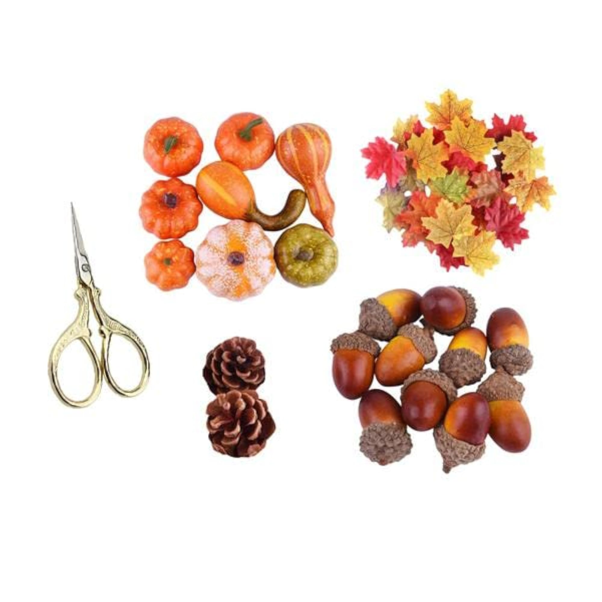 Artificial Pumpkin with Crafts Scissors Decor