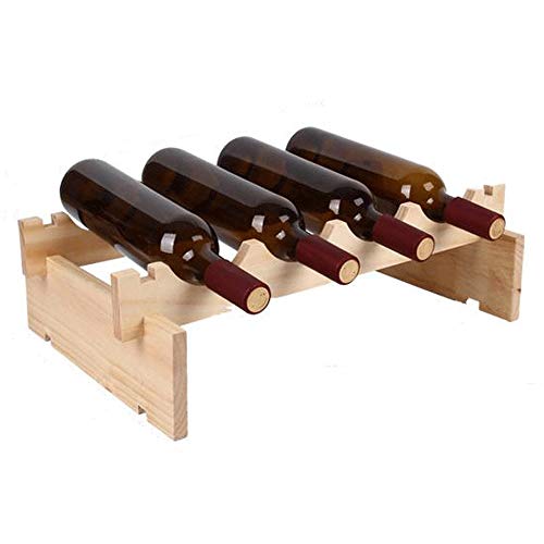 Soporte para botellas de vino de madera para mesa 4 botellas miniatura 6