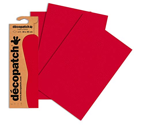 Clairefontaine C724O Decopatch Papier, 3er Pack Rot mit Farbsprenkel