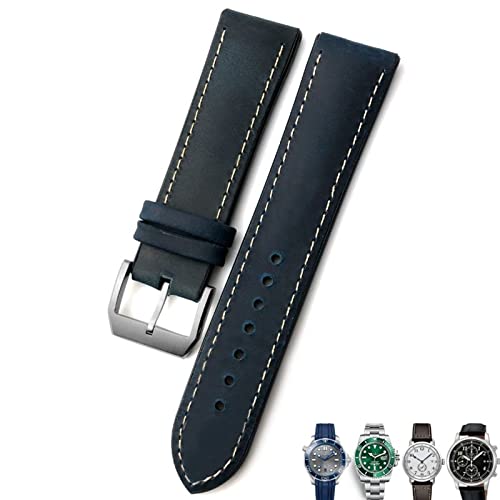 Bracelet de montre en cuir haut de gamme compatible avec Omega Seamaster 300 et Rolex