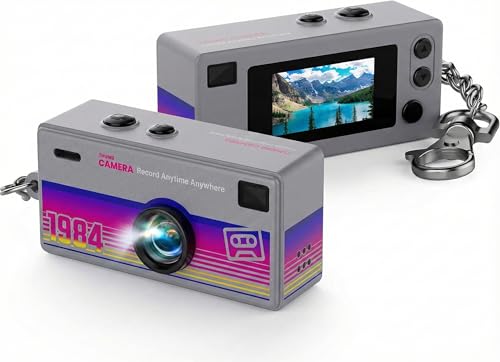 Image of Jumbao G6 Keychain Digital Camera - Mini Digicam with 1080P Video & 0.96 inch LCD Screen, Retro Film Simulation Style, 130 Wide Angle Bag Charm Camera for Beginners Teens and Adults (Gray)