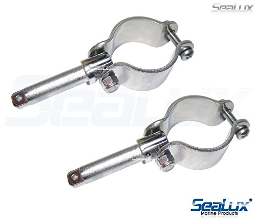 SeaLux 316 Stainless Steel Clamp-On Oar Lock 1/2"x 2" shaft one pair