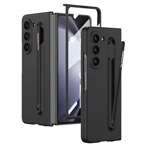 Clatoxi Coque pour Samsung Galaxy Z Fold 5 avec Support S Pen et S Pen et Protecteur D'écran Intégré, Antichoc Anti-Traces de Doigts Fold 5 S Pen Case Mince...