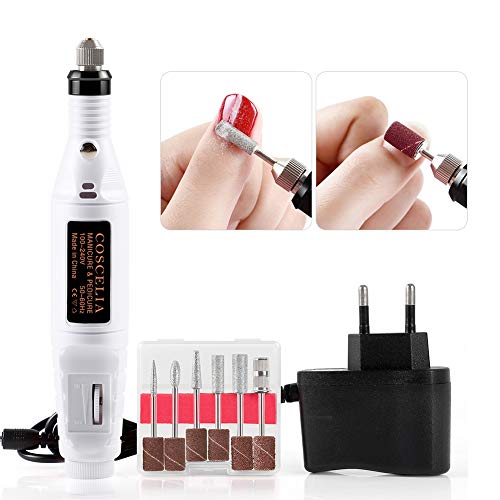 Manucure Eléctrique Ponceuse Pour Ongles Polissage des Ongles Kit Pédicure Complet Stylo Machine Lime à Ongle 6 Embout Ponçage Nail Art Saint-Acior