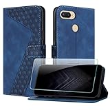 JayModHülle Handyhülle für Xiaomi Redmi 6 / 6A mit Schutzfolie, Flip Wallet PU Leder Redmi 6A hülle [Kartenfach] [Magnet] [Ständer] 360 Stoßfeste Schutzhülle - Blau