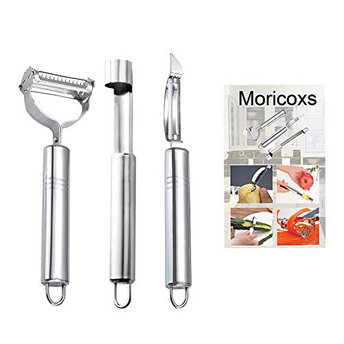 Moricoxs Three-piece stainless steel kitchen Kitchen peeler + graters for + apple corer remover, kitchen carrot peelers vegetable peeler oxo apple corer and slicer?Food grade