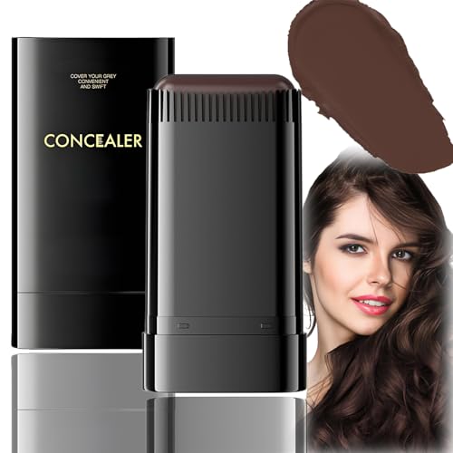 Waterproof Sweat-Proof Hair Stick Colour Concealer with Comb Dye for Root Touch Up – Temporary Grey Hair Cover Portable Dark Instant Coverage Applicator Brush for Men & Women (Black Brown)
