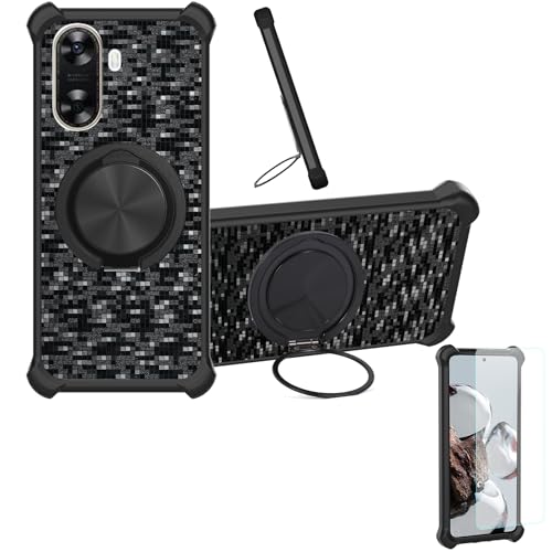 �Ή� Huawei Enjoy 70x �P�[�X Phone Case [1�� 9H+�d�x���� �K���X�t�B����][360°��]���X�^���h�A�}�O�l�b�g��]CX-11-HEI