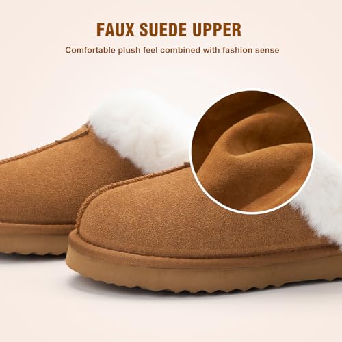 KOLILI Womens Fuzzy Memory Foam Slippers, Cozy Fluffy Slip On House Shoes Comfy Winter Warm for Indoor and Outdoor Camel Size 9 by KOLILI - Used condition - Image 4