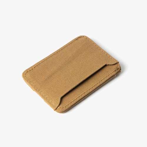 Image of Bellblock Canvas Card Holder for Men /Women | Slim Handcrafted Mens Card Wallet | Upto 5 Cards & Folded Cash | Cotton Canvas | Mustard (Pack of 1)