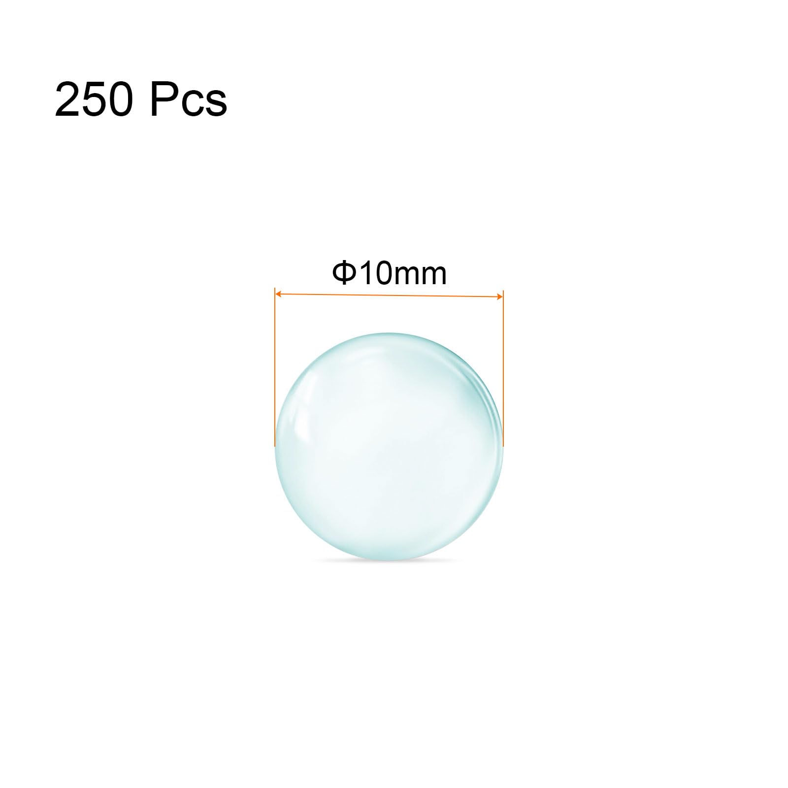 QUARKZMAN 250pz Vetro Sfera Bollente Pietre 10mm Soda Lime Vetro Perle per Bottiglia Scuotere Mischiare, Trasparente