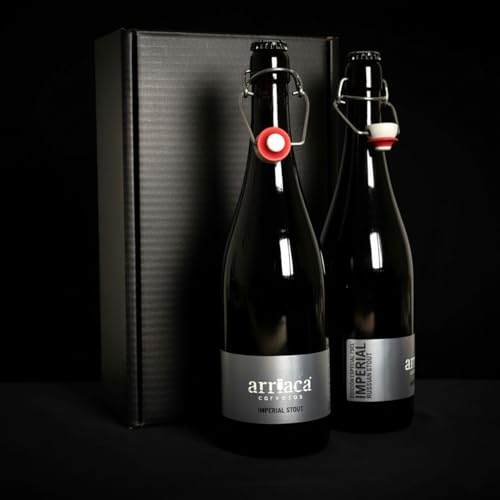 Cerveza artesana ARRIACA IMPERIAL RUSSIAN STOUT Pack Regalo Premium (Estuche 2x75cl)