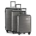 Produktbild Sommerson Basic 3er Set 4-Rollen Hartschalen-Koffer Trolley Rollkoffer Reisekoffer aus hochwertigem ABS Kunststoff Zahlenschloss Graphit