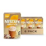 NESCAFÉ Gold Vanilla Latte Instant Coffee,, 48 Sachets, 8 Count (Pack of 6)