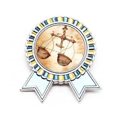 Broche constellation du zodiaque de septembre et octobre en métal taille M