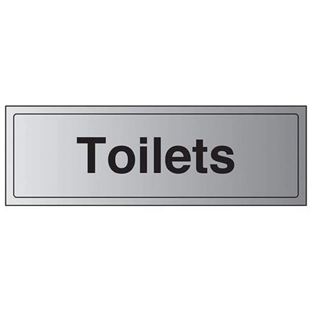 V Safety General Door-Toilets Sign - 300mm x 100mm - Self Adhesive Alu Effect