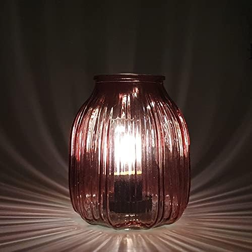 Cello Lighting - Ovoid Medium Dark Red Battery Operated Lamp, Glass Table Lamp, Table Lamps for Living Room and Home Decor, Decorative Cordless Table Lamps for Home, Bedside Lamp for Room Decor