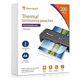 Bonsaii Laminating Sheets, 200 PCS 3mil Thermal Laminating Pouches, 9 x 11.5 inches,Clear and Durable, Suitable for Multiple Fields of Use