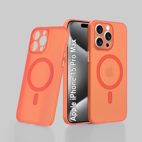 Image of ZAP CASE Paper Thin Case for iPhone 15 Pro Max | Ultra-Slim 0.5 mm Back Cover | Metal Buttons | Lightweight | Matte Finish | Anti-Fingerprint | Scratch Resistant | Camera Protection | Magsafe | Orange