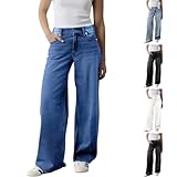 [Jean Femme Grande Taille] INCLUSIVITE ET TAILLES DU XS AU 6XL : Nous célébrons toutes les morphologies ! Fini l'angoisse des tailles uniques ou trop petites. Notre jeans femme taille haute grande taille est spécialement conçu pour s'adapter à vos courbes généreuses, du XS jusqu'au XXXXXXL. Le design de la taille haute enveloppe parfaitement le ventre pour un effet lissant, offrant l'ajustement idéal d'un pantalon femme large sans bailler dans le dos.