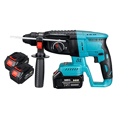 TEMSOOM Drillpro Brushless Akku-Bohrhammer 2 Akkus Wiederaufladbarer elektrischer Schlagbohrer Kompatibel mit Makita 18V… – Bild 3