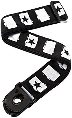 D'Addario Accessories Locking Guitar Strap - Guitar Accessories - Electric Guitar Strap, Acoustic Guitar Strap, Acoustic Electric Guitar Strap and Bass Guitar Strap - Black