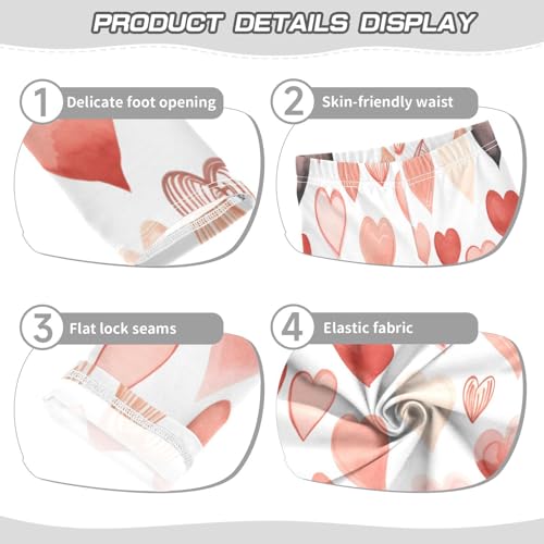 Toddler Girls Leggings Printed Yoga Pants Leggings Black Red Love for Kids3