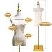 KTMANEQ Adjustable Female Dress Form Mannequin with Golden Metal Stand for Clothes Window Display