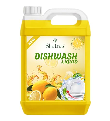 Image of Shatras Lemon Dishwash Liquid | Powerful Grease Remover for All Utensils | Advanced Degreasing Formula | Remove Tough Oil, Grease & Food Residue | Fresh Lemon Fragrance | Dish Cleaning Liquid