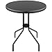 Produktbild Wohaga Bistrotisch mit Glasplatte Ø60cm Schwarz Beistelltisch Gartentisch Balkontisch Glastisch