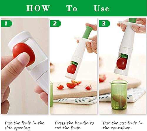 DaPlug Grape Cutter, Tomato Cutter Fruit Vegetable Slicer, Multifunctional Creative Cut Tools for Salad Gadget and Baby Auxiliary Food, Plastic Shell Stainless Steel Blade - Thumbnail 2