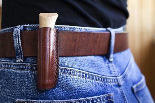 Leather Sheath for Opinel No.8 Knife – Handmade Belt Scabbard, Genuine Leather Case for Camping, Hiking & Fishing, Gift for Outdoor Enthusiasts - Thumbnail 3