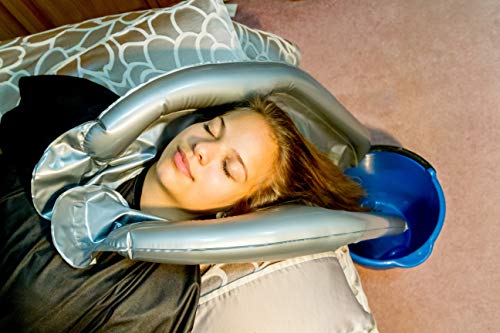 Inflatable Hair Washing Funnel For Shampooing Hair In Any Chair And Basin. Portable Tray Device To Use At Home, In Salon, Nursing Home Or Hospital Cape To Help Keep Clothes Dry Pump Included! #TOP7