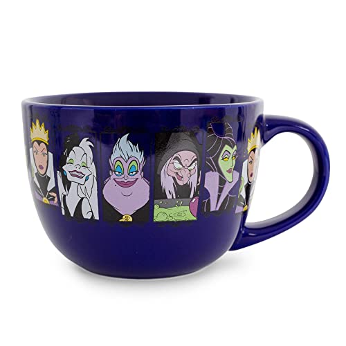 Disney Villains Close-Up Panels Tasse à soupe en céramique | Bol pour crème glacée, céréales, flocons d'avoine | Grande tasse à café pour expresso, caféine, boissons | Cadeaux d'Halloween et objets de