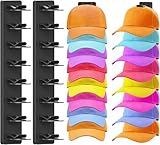 Vorynx Hat Organizer for Baseball Caps, 2 Pack Hat Rack for Wall Door Closet,Strong Adhesive Hat Rack for Wall, Multilayer Hat Storage Display Holder, Wall Mounted Hat Hooks Hold up to 20 Hats