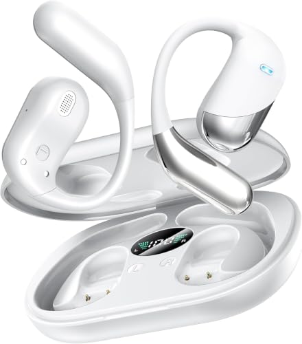 Image of Paekole Ultra Open Ear Headphones,Over Ear Bone Conduction Earbuds with Ergonomic Earhook,Bluetooth Headphones 6.1 with Digital Display,60H Playtime,IP55 Waterproof, Comfort for Cycling,Running