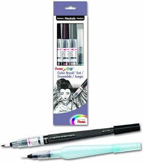 Pentel Arts Aquash Water Brush Assorted Tips, Pack of 3 (FRHBFMBP3)