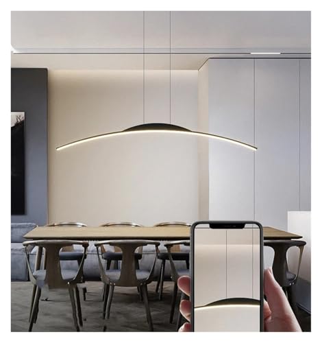 Lustre LED moderne noir suspendu pour salle à manger et cuisine design chic