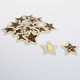 lederstiefel damen Farbe: Creme Filz/Lederstern mit Perle und Klebepunkt - creme - 5 cm - 24 Stück - 97520 02