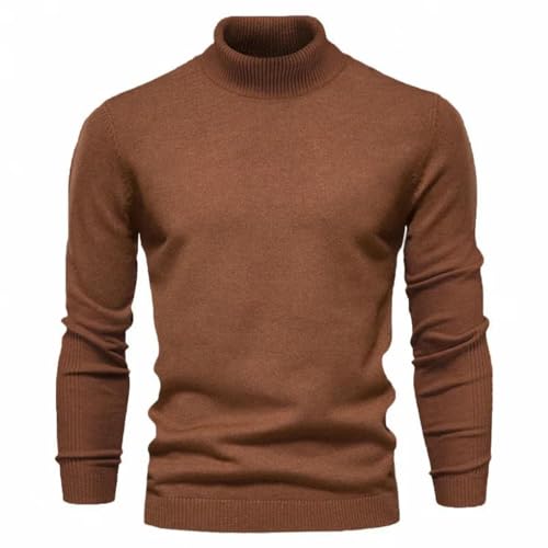 Men's Pullover Sweaters Long Sleeve Slim Casual High Collar Solid Color Warm Knit Jumpers2