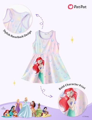 Image of Disney Frozen Elsa Princess Stitch Minnie Girls Tennis Dress Sleeveless Golf Outfit with Shorts Pocket & Headband 2-9 Years