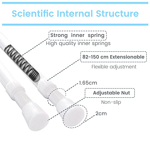 MUHOO 2 Pezzi Asta per Tenda Doccia, Bastoni per