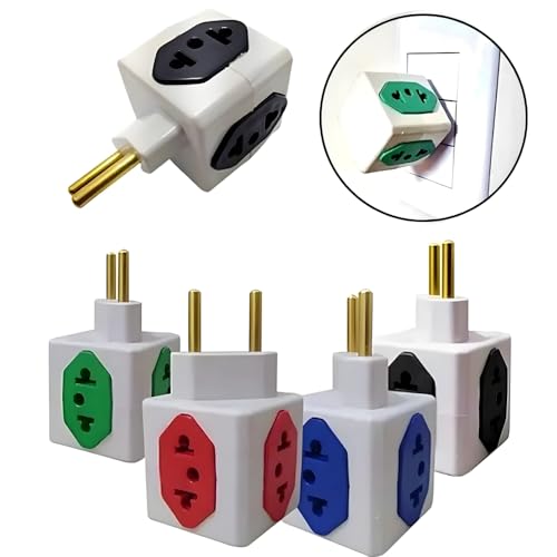 Adaptador Benjamin Cubo de Tomada com 3 Entradas 10A e 1 Entrada 20A Plug Padrão 3 Pinos Bivolt Prem