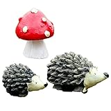Onsinic Mini Igele Und Pilzharz Miniatur Fairy Garten Figuren Tiere Für Micro Landscape Plant Pots Decor