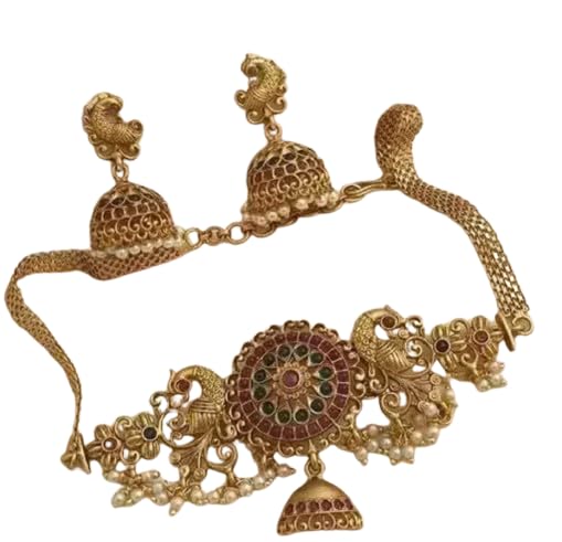 Joyería del sur de la India en oro antiguo y perlas de alta gama