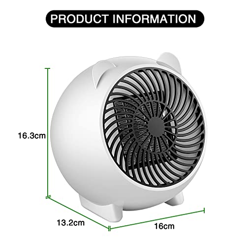 Greentainer 500W Electric Space Heaters , Cute Mini Desk Air Heater Auto Safety Shut-Off System, Quiet And Portable For Office Bedroom Use Great Chritmas Gift #TOP1
